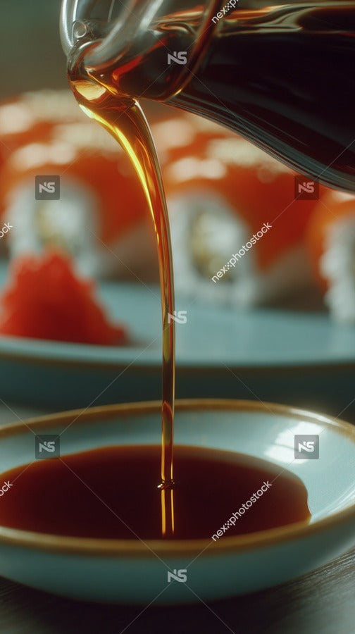 Shows A Close Up View Of A Pouring Action With A Focus On The Liquid Being Poured From A Bottle Into A Bowl — Stock Photo