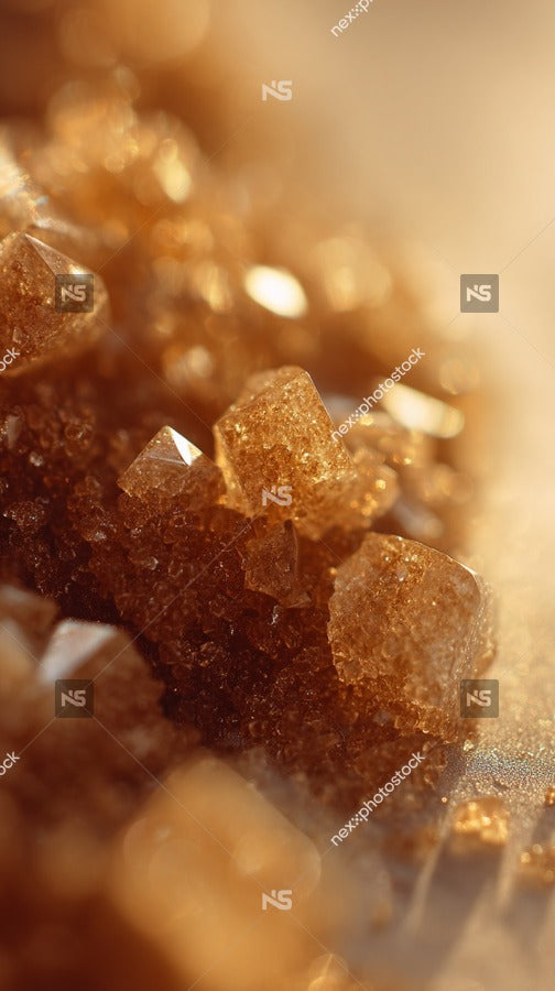 Displays A Close Up View Of Sugar Crystals Showcasing Their Unique Structure And Texture — Stock Photo