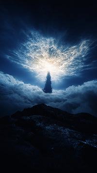 Depicts A Nighttime Skyline With A Full Moon Prominently Visible In The Background Casting Light On The Scene Below — Stock Photo