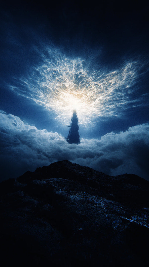 Depicts A Nighttime Skyline With A Full Moon Prominently Visible In The Background Casting Light On The Scene Below — Stock Photo