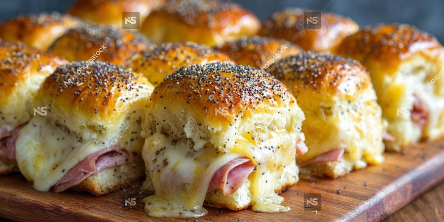 Mini Sandwiches On A Wooden Platter — Stock Photo