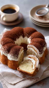 A Chocolate Cake With White Icing Topped With Powdered Sugar And A Sprinkle Of Cocoa Powder Sits On A Table Next — Stock Photo