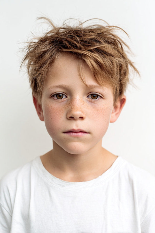 A Young Boy With Messy Hair — Stock Photo