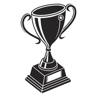 Black And White Trophy With A Cup On Top — Stock Vector