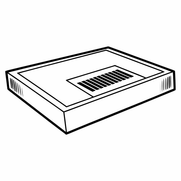 An Electronic Device A Modem Router In A Black And White Image Next To A Cardboard Box — Stock Vector