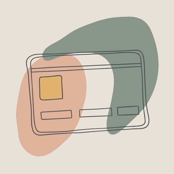 A Credit Card With A Yellow Sticker — Stock Vector