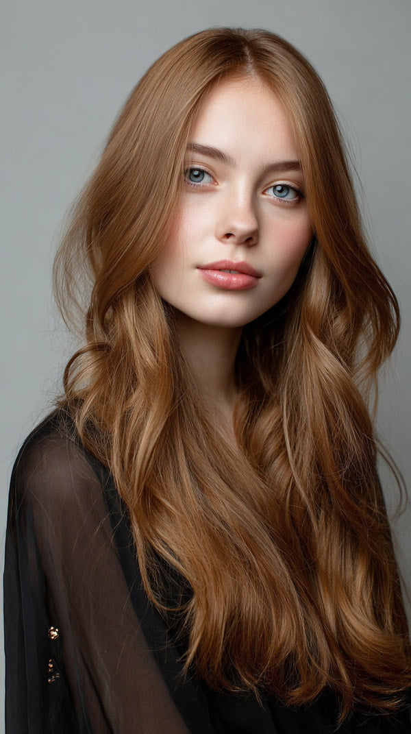 A Woman With Long Red Hair Poses For A Portrait — Stock Photo