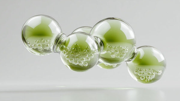 Green Bubbles In A Line — Stock Photo