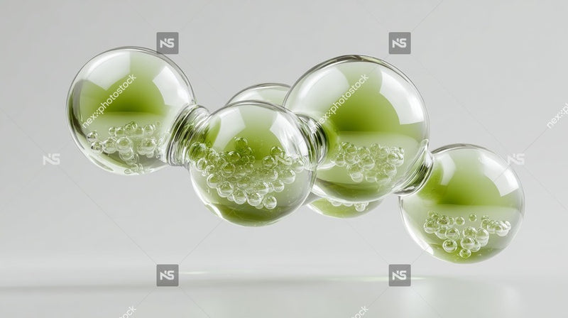 Green Bubbles In A Line — Stock Photo