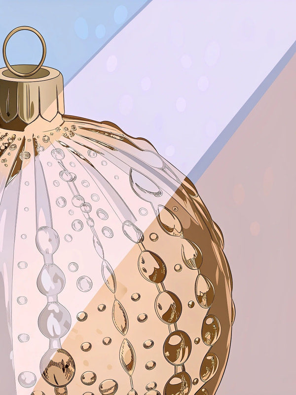 A Beaded Christmas Ornament Prominently Displayed In A Close Up Shot Against A White Background — Stock Illustration