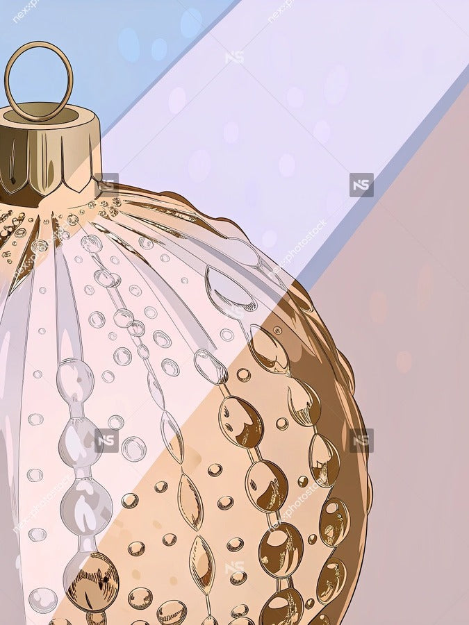 A Beaded Christmas Ornament Prominently Displayed In A Close Up Shot Against A White Background — Stock Illustration