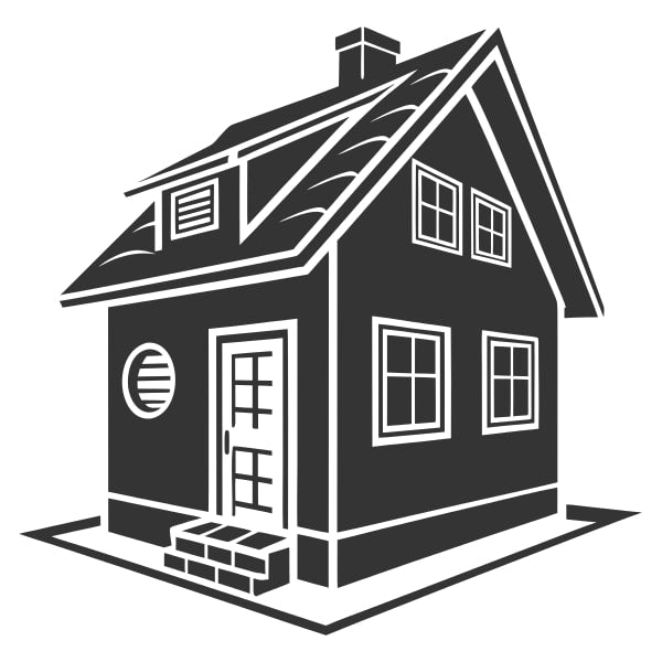 Black And White House Illustration — Stock Vector