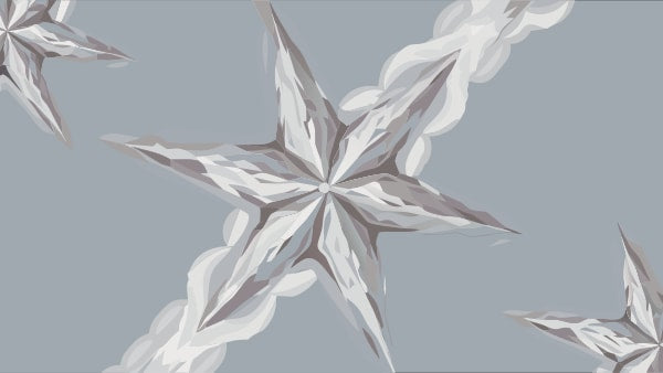 A Digital Art Piece A Symmetrical Starburst Pattern With A Crystalline Texture Set Against A Light Blue Background — Stock Vector