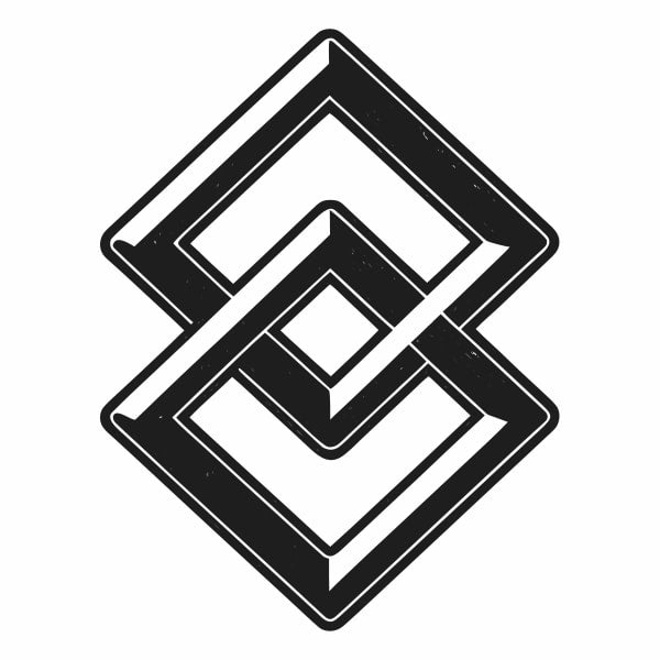 Displays A Black And White Logo A Stylized Letter S As Its Central Design Element — Stock Vector