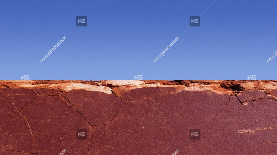 Rusty Red Wall With Blue Sky Background — Stock Photo