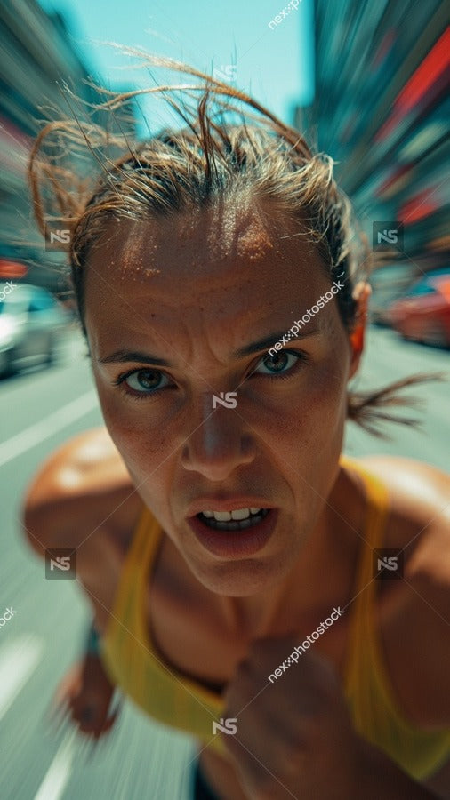 Female Athlete In Motion — Stock Photo