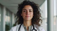 Female Doctor Standing In Hospital Hallway — Stock Photo