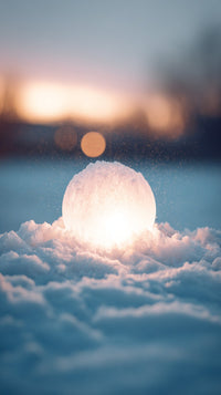 A Glowing Snowball Is Prominently Featured In A Dark Setting With A Bokeh Effect Visible In The Background — Stock Photo