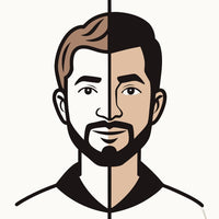 A Man S Journey From A Clean Shaven To A Bearded Appearance Illustrated In Black And White — Stock Vector