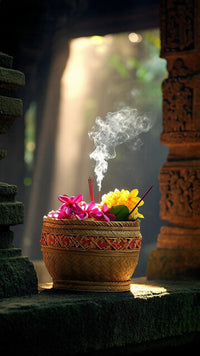 A Basket Filled With Vibrant Orchids Placed On A Stone Surface Within An Open Air Structure Exuding A Pleasant Fragrance — Stock Photo