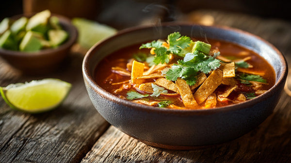 A Bowl Of Chili Cheese Nacho Dip Garnished With Lime And Cilantro Placed On A Wooden Table — Stock Photo