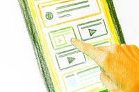A Tablet A User Interface With A Hand Pointing To An Icon On The Screen — Stock Illustration