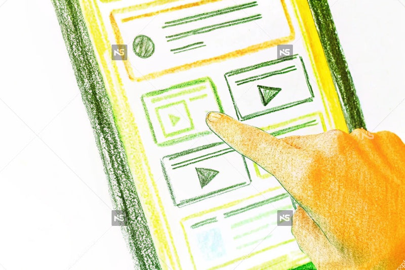 A Tablet A User Interface With A Hand Pointing To An Icon On The Screen — Stock Illustration