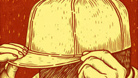 A Person Wearing A Hat Standing In The Rain — Stock Illustration