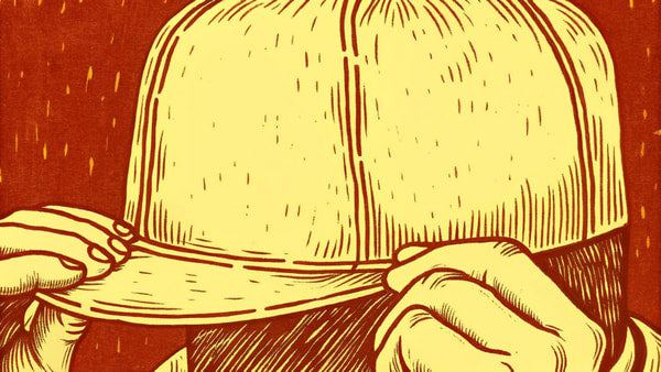 A Person Wearing A Hat Standing In The Rain — Stock Illustration