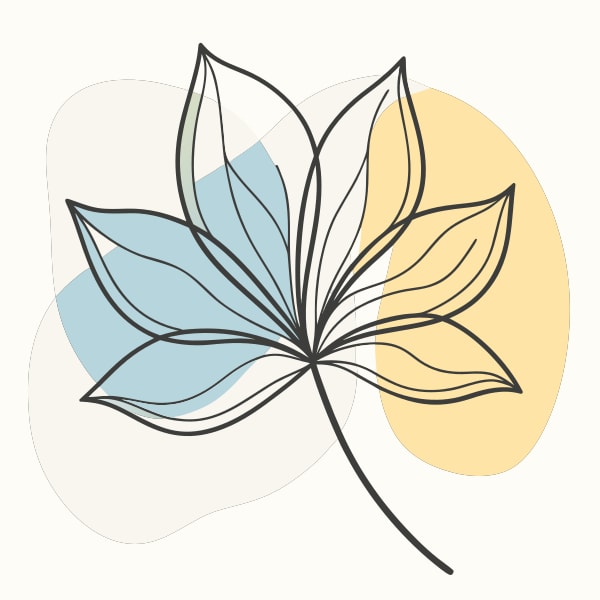 A Digital Illustration Of A Leaf In Three Colors Blue Yellow And White Set Against A Light Background — Stock Vector