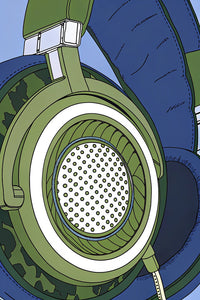 Camouflage Designed Green Headphones — Stock Illustration