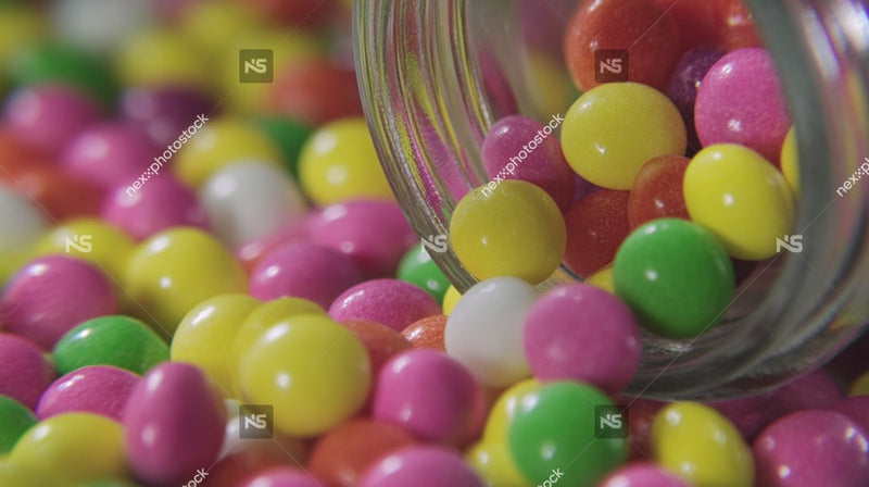 Colorful Candy In Glass Jar — Stock Photo