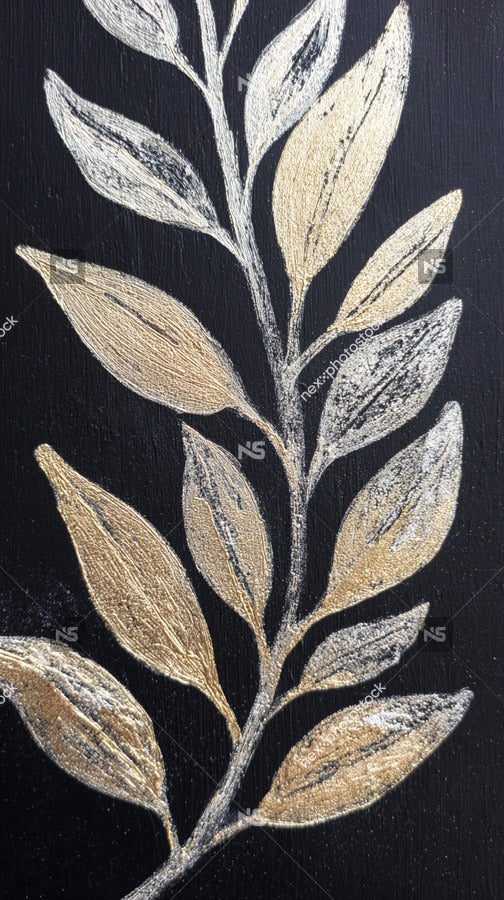 Gold Leaf Decorative Plant Design — Stock Photo