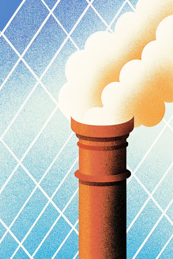 A Chimney Emitting Smoke — Stock Illustration