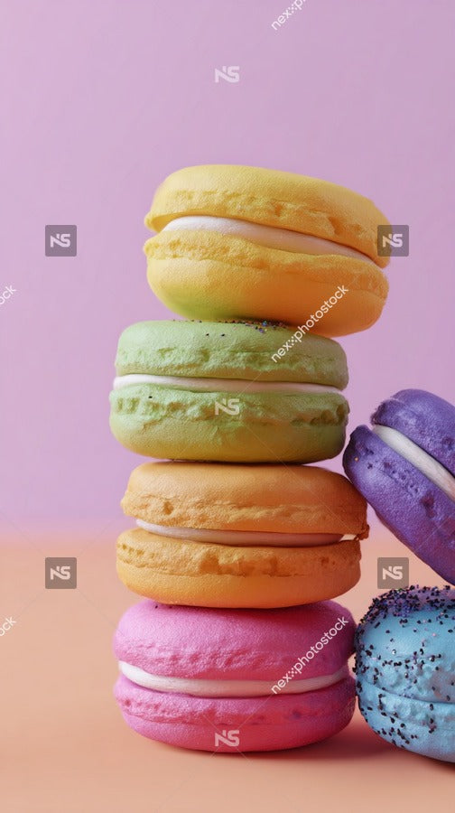 Colorful Macarons Stacked In A Tower — Stock Photo