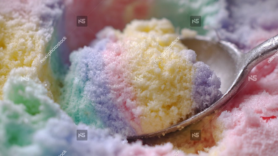 Colorful Cake Slices In Spoon — Stock Photo