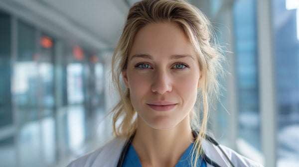 Female Doctor In Hospital Hallway — Stock Photo