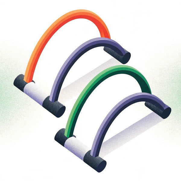Colorful Roller Coaster Track With Four Loops In A Row Each Loop A Different Colored Band — Stock Illustration