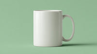 A White Coffee Mug Is Placed On A Table — Stock Photo