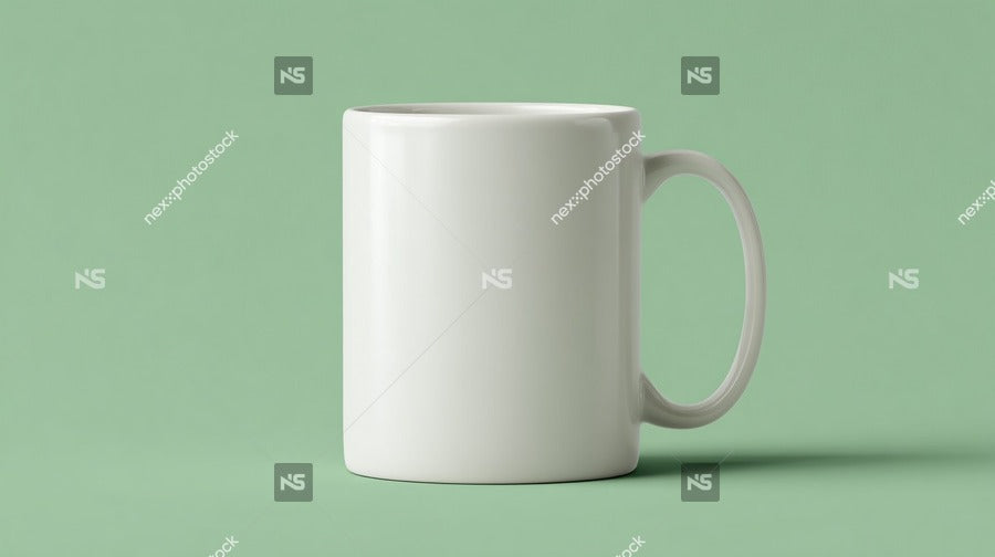 A White Coffee Mug Is Placed On A Table — Stock Photo