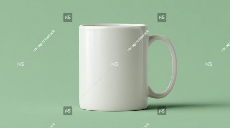 A White Coffee Mug Is Placed On A Table — Stock Photo
