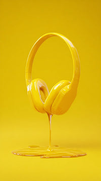 A Close Up Photograph A Yellow Liquid With Droplets Suspended In Mid Air Against A Bright Yellow Background — Stock Photo