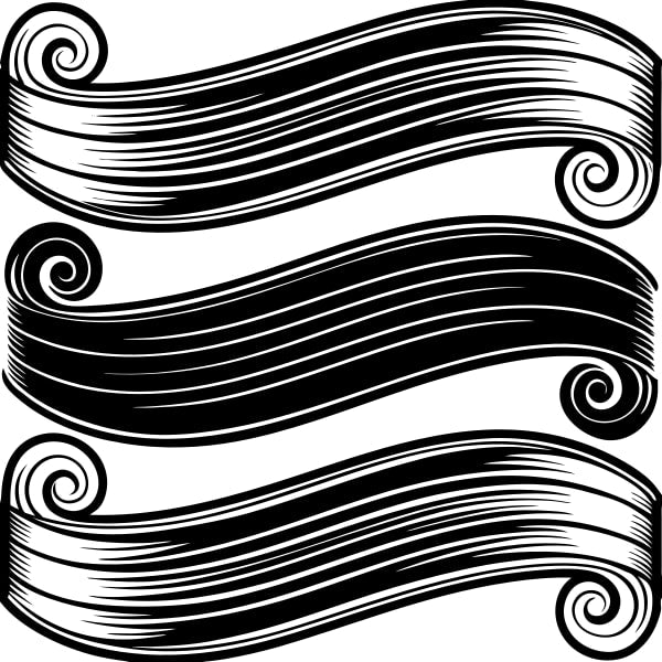 Black And White Stylized Scrollwork Design With Swirling Patterns — Stock Vector