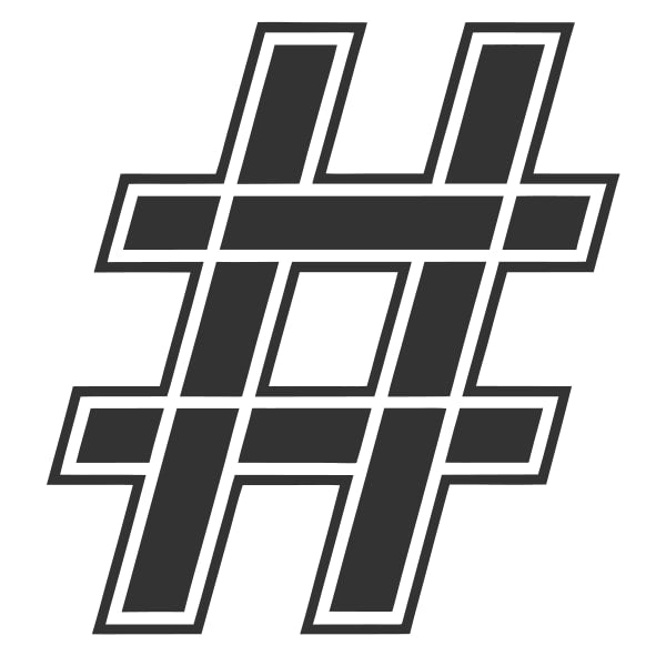 Displays A Black And White Hashtag Graphic A Stylized Letter H With A Grid Like Pattern Inside It — Stock Vector