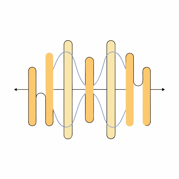 Isolated Scientific Illustration Of A Waveform With A Top Down Perspective And A White Background — Stock Vector