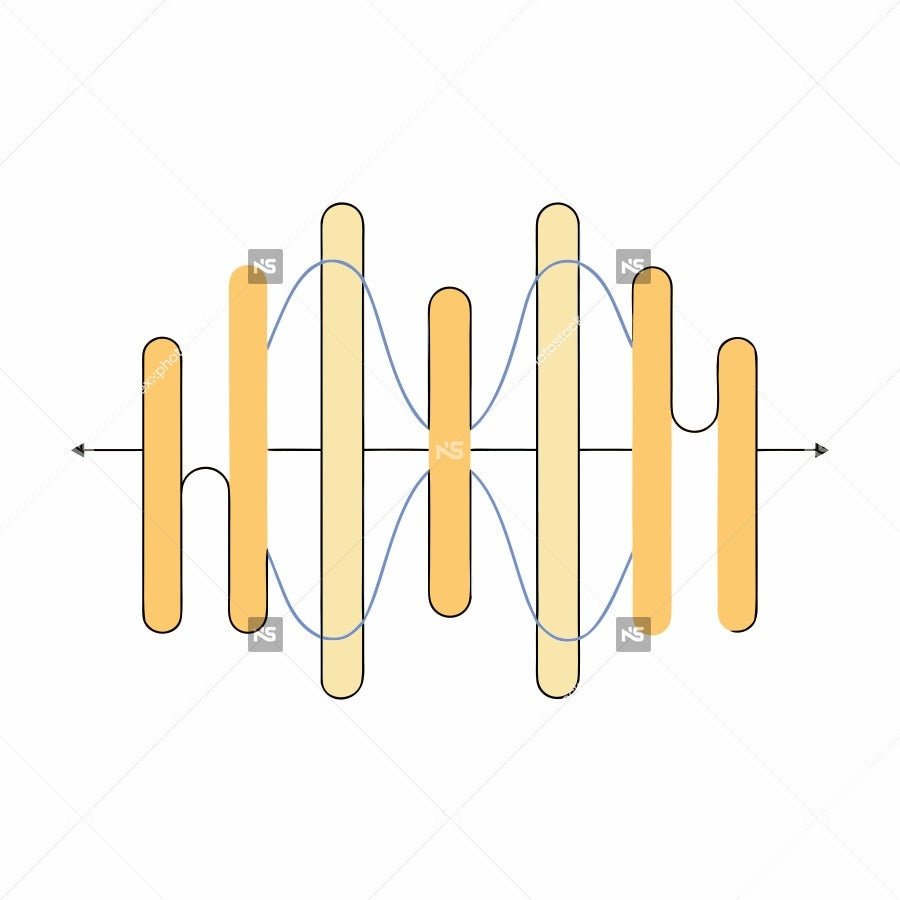 Isolated Scientific Illustration Of A Waveform With A Top Down Perspective And A White Background — Stock Vector