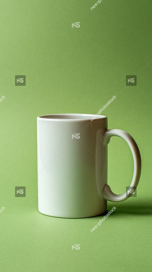 A White Mug Is Placed On A Green Surface — Stock Photo