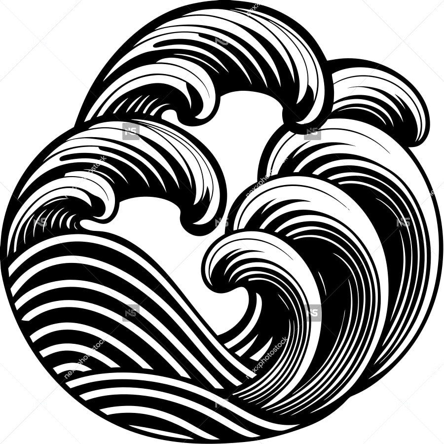 Black And White Waves — Stock Vector
