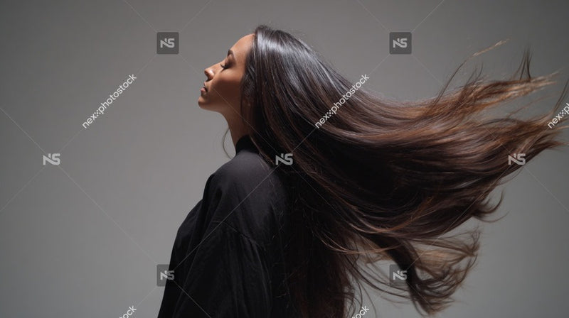 Long Hair Blowout Photoshoot — Stock Photo