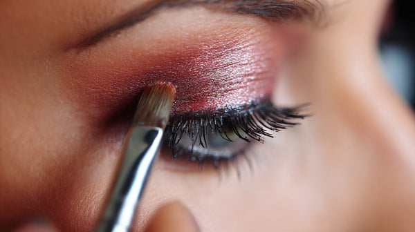 A Close Up Image Capturing A Person Applying Makeup With A Focus On The Eye Makeup Application Process — Stock Photo